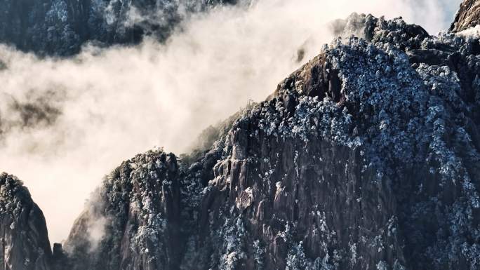 黄山 冬天雾凇云海日出 黄山旅游