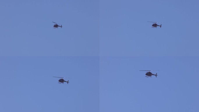 深圳湾巡逻的直升机