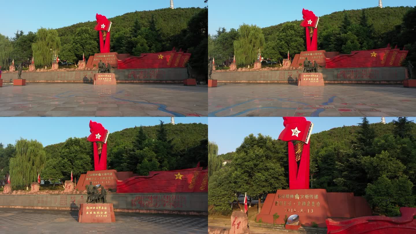 苍溪红军渡雕塑航拍