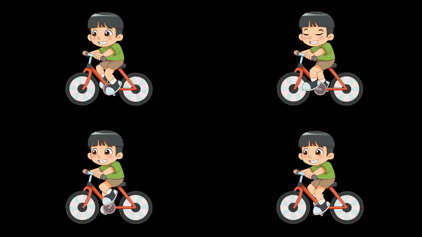 原创小孩骑车动画素材