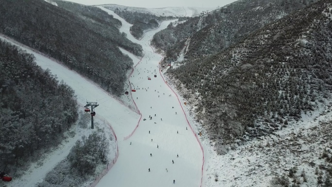 航拍冬奥新城崇礼滑雪场