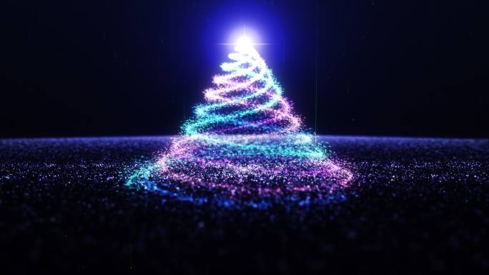 4K圣诞树粒子背景素材