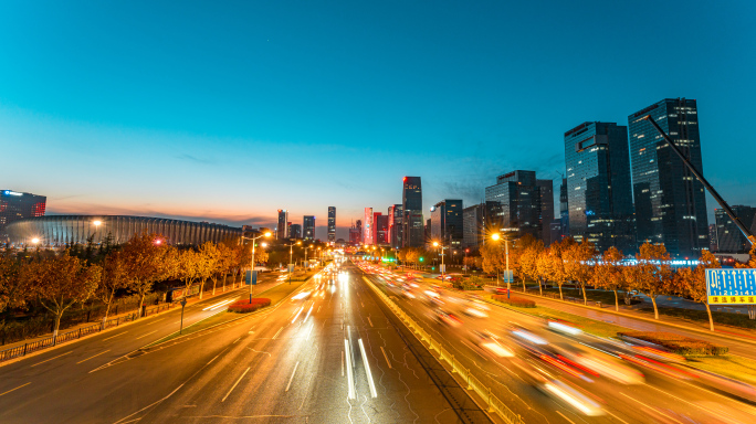 济南经十路日转夜延时