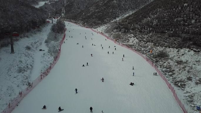 航拍冬奥新城崇礼滑雪场