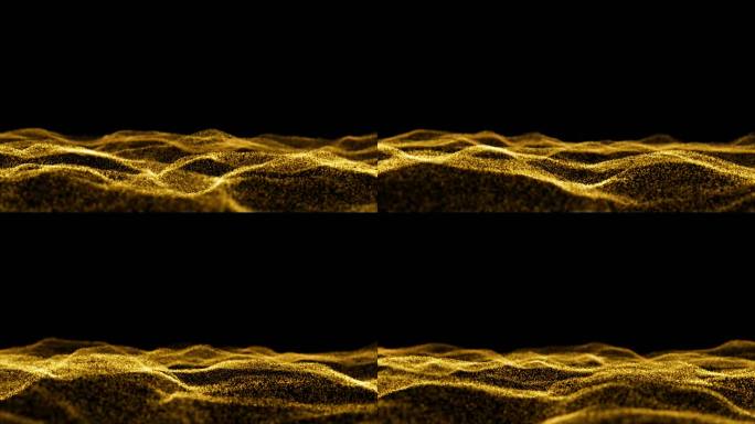 梦幻金色唯美海浪粒子