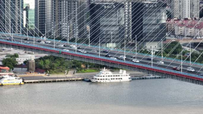 4K原素材-航拍上海杨浦大桥