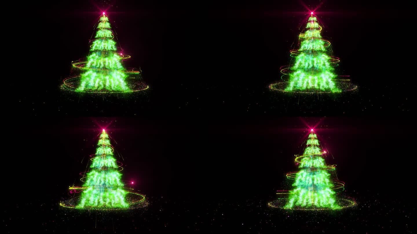 【4K】绿色全息圣诞树