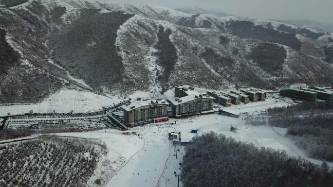 航拍冬奥新城崇礼滑雪场