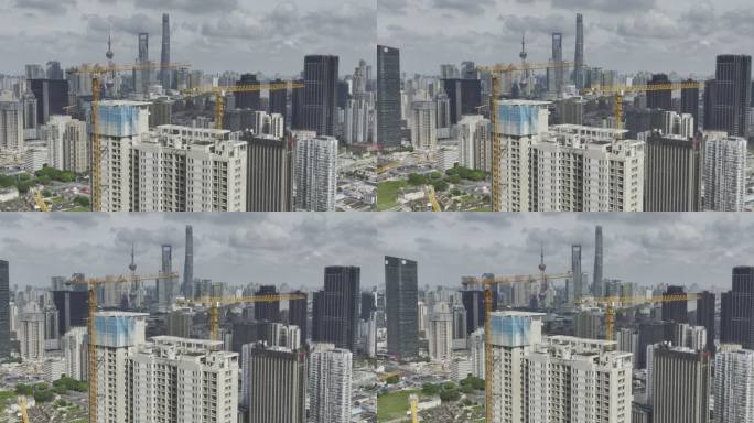 4K原素材-航拍上海房地产开发