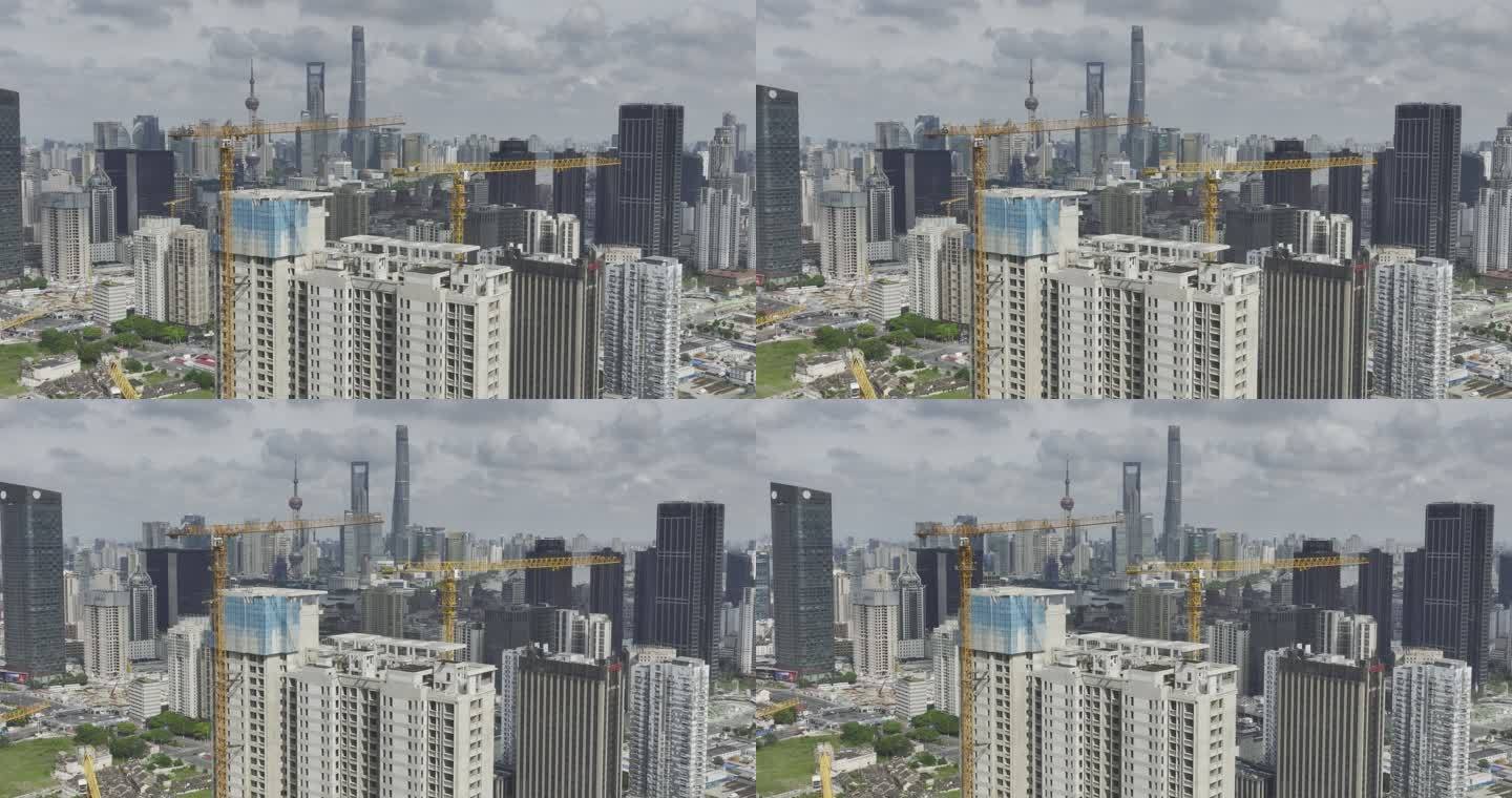 4K原素材-航拍上海房地产开发
