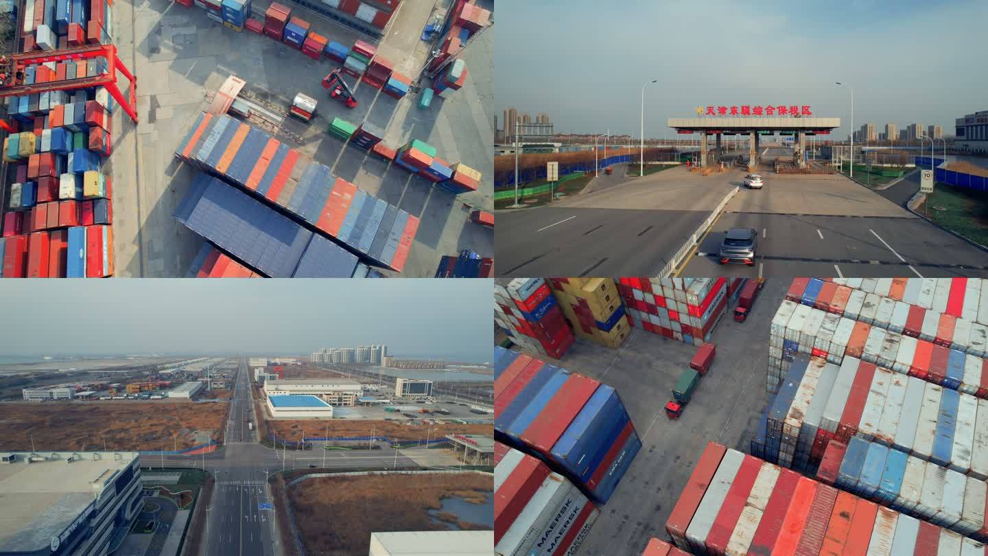 天津港，东疆港保税区航拍
