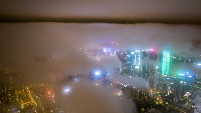 雨后广州中轴夜景延时