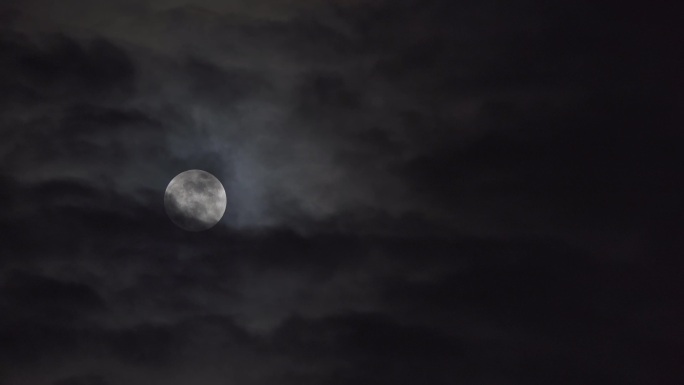 月亮云黑夜 满月人生相思之时 空镜头素材