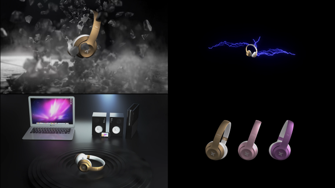 C4D电脑耳机-产品视频3D动画