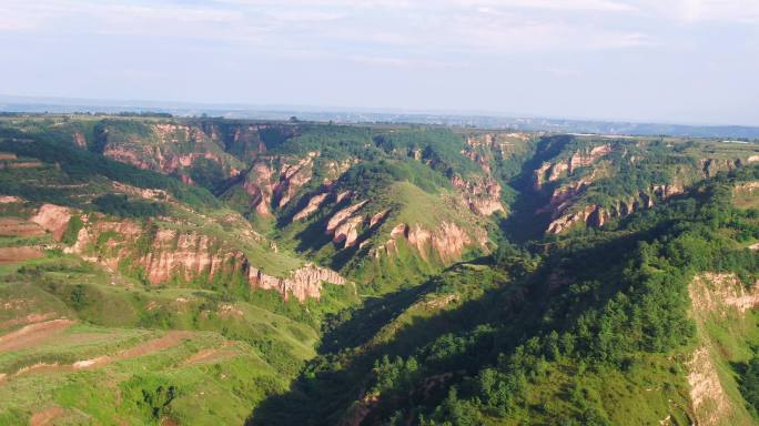 黄土高原沟壑地貌航拍