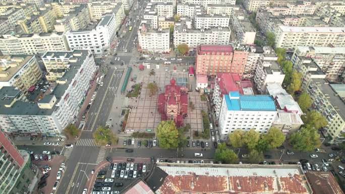 哈尔滨革新教堂广场航拍