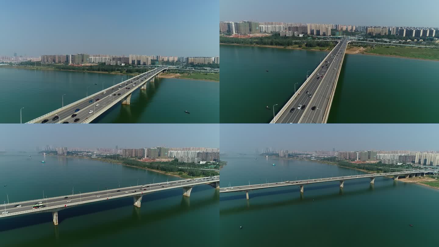 航拍长沙湘江跨江湘府路大桥1