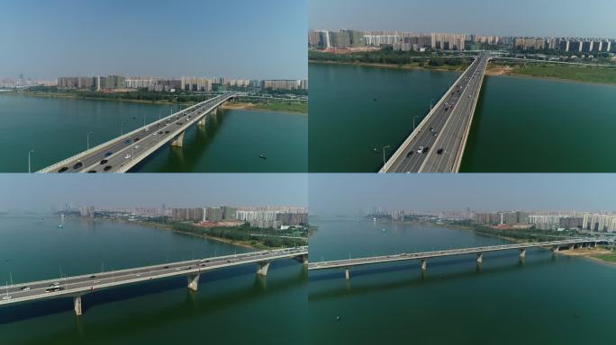 航拍长沙湘江跨江湘府路大桥1