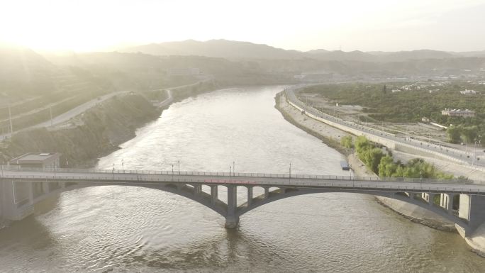 甘肃兰州皋兰县什川镇黄河段4K航拍