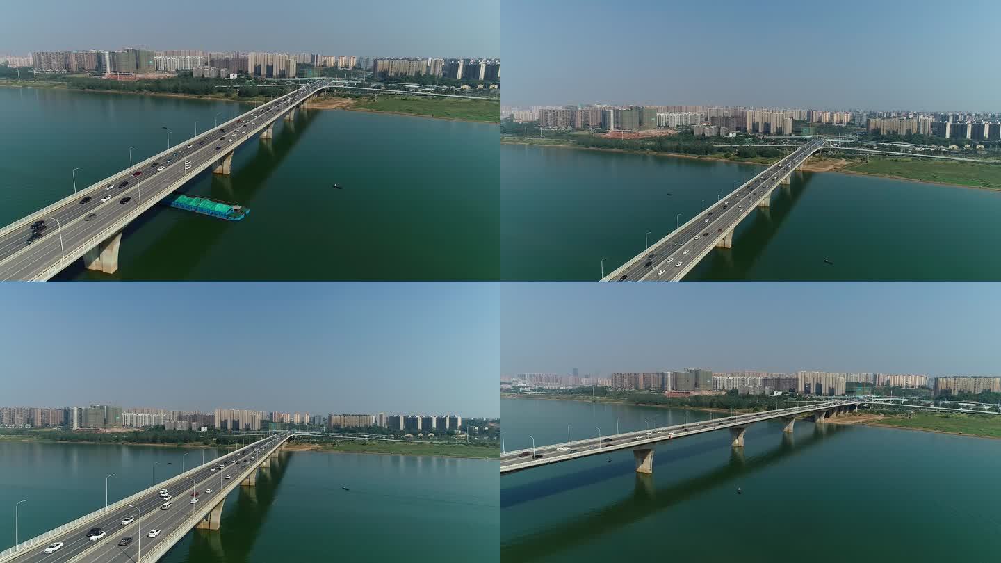 航拍长沙湘江跨江湘府路大桥2