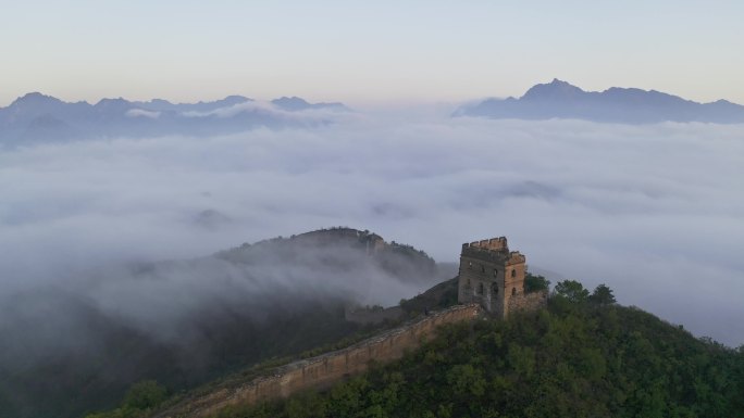 中国古代长城云海日出山河