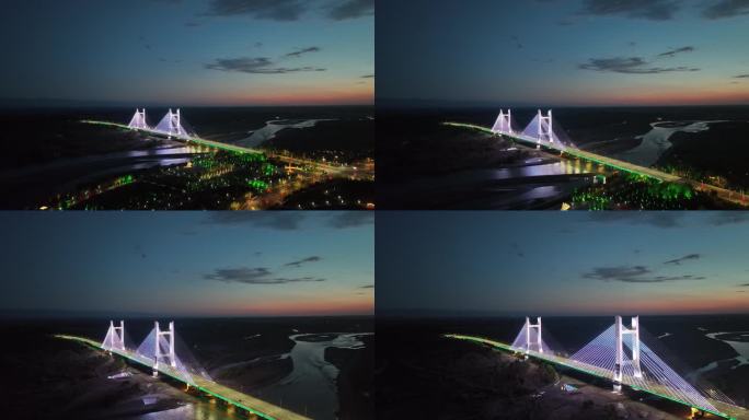 新疆伊犁可克达拉大桥夜景航拍4