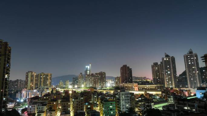 城市夜景小区延时 城市熄灯