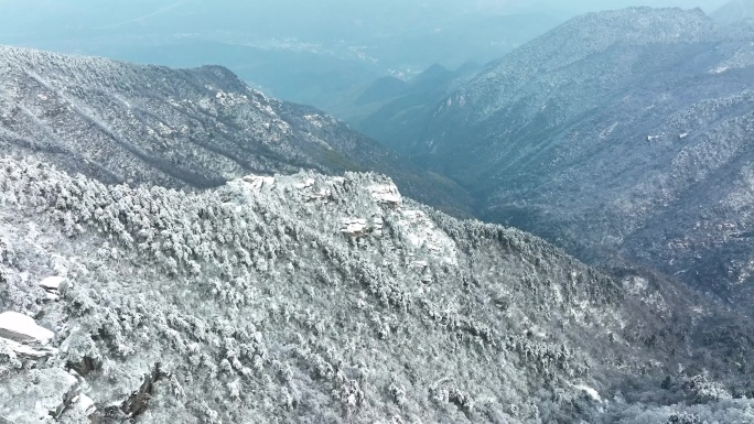 江西九江庐山风景区航拍雪景风光