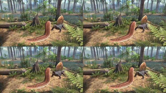 石炭纪的动植物群 远古 恐龙 两栖动物