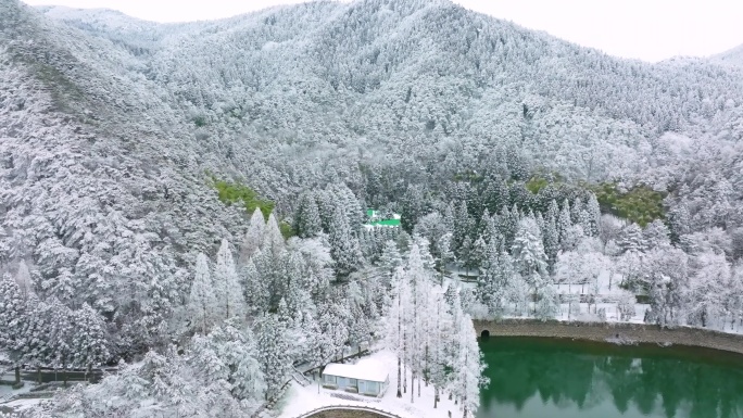 江西九江庐山风景区航拍雪景风光