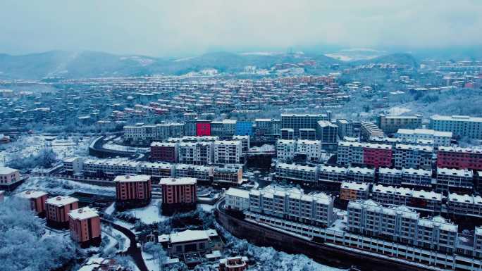 航拍重庆仙女山城市风光