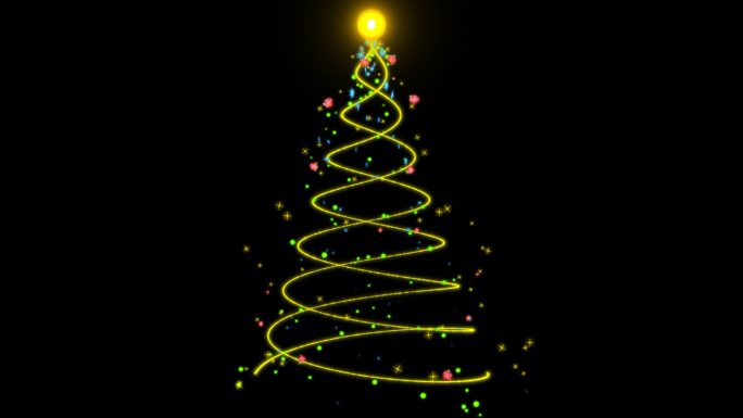 光点上下移动的粒子圣诞树
