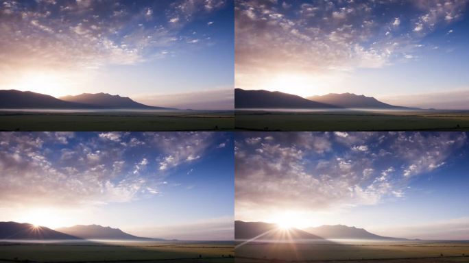 青海门源油菜花海日出