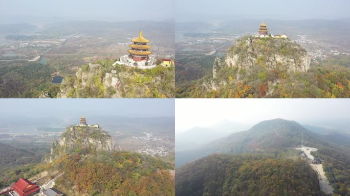 航拍马鞍山鸡笼山寺庙视频