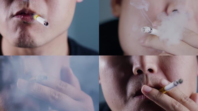 4k男士抽烟吸烟烟民吸烟有害健康