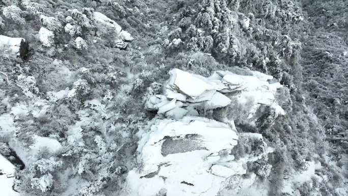 江西九江庐山风景区航拍雪景风光