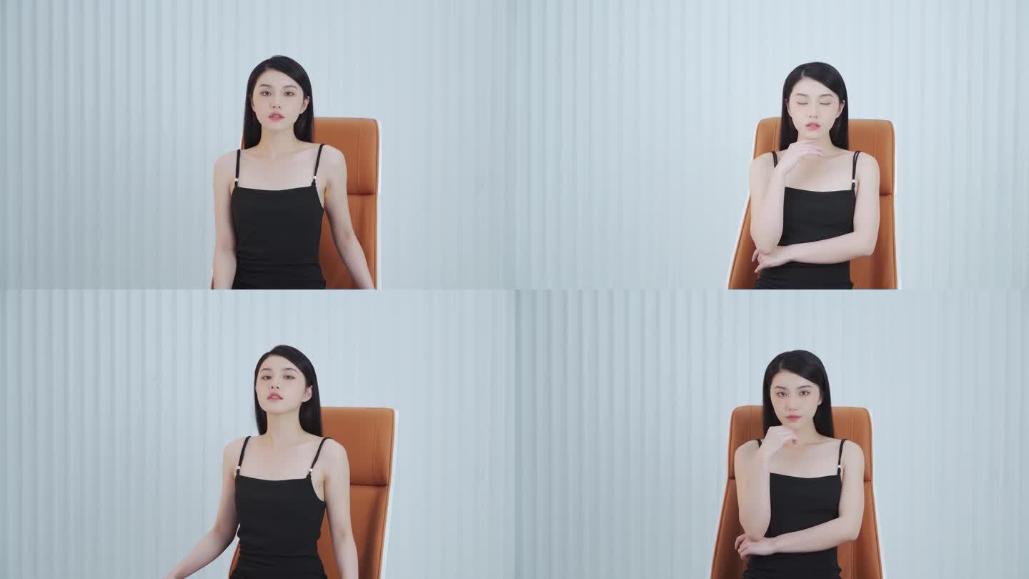美妆护肤人物模特展示4K视频素材29