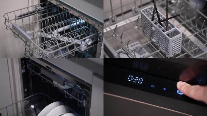 4K智能家居智能洗碗机空镜合集