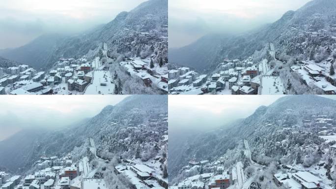 江西九江庐山风景区航拍雪景风光