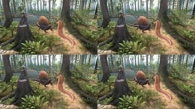 石炭纪的动植物群 远古 恐龙 两栖动物