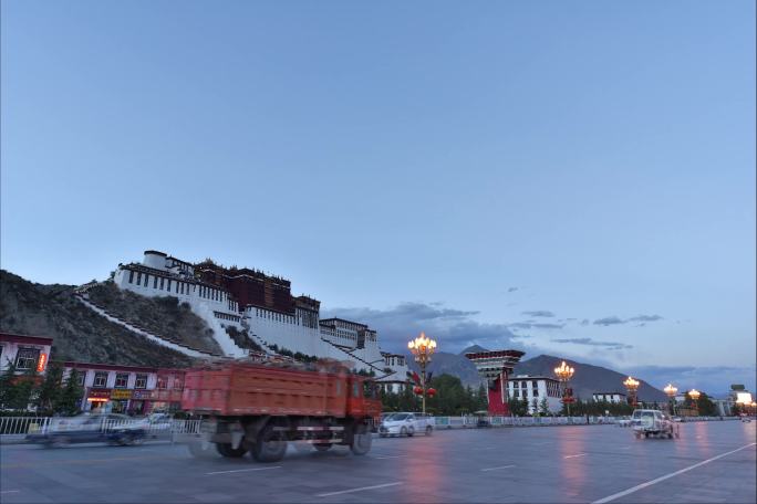 布达拉宫延时夜景