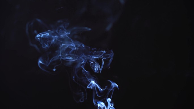 4K线香燃烧烟雾素材实拍梦幻粒子烟雾背景