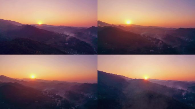 大山里的日落日出