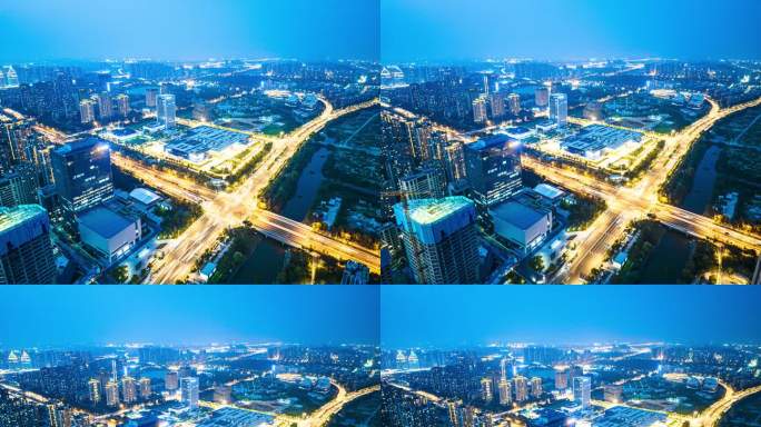 5K超清4K徐州 大气城市夜景航拍延时