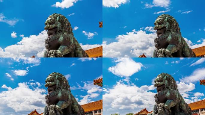 北京故宫青铜雕塑狮子