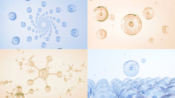 2款美容化妆补水分子细胞结构视频