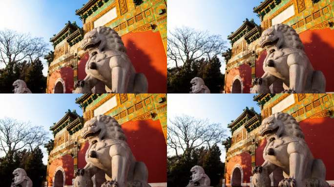 北京北海公园石狮子特写