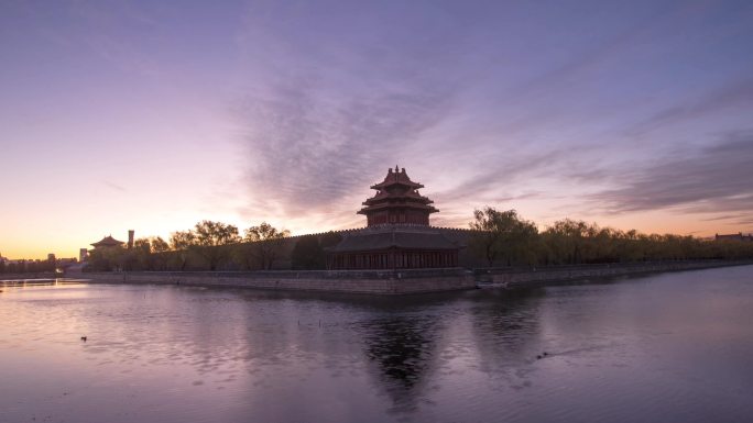 西角楼朝霞延时摄影