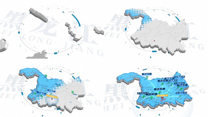 4K黑龙江地图区位辐射地理位置