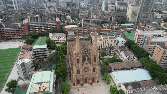 广州圣心大教堂航拍